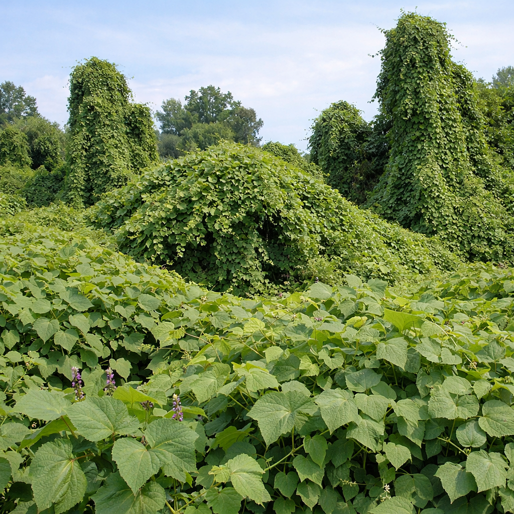 Goats eating ivy and kudzu